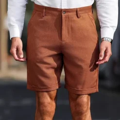 Men's Dress Shorts Summer Shorts Work Shorts Golf Shorts Pocket Plain Comfort Breathable Short Outdoor Vacation Sport Casual Coffee