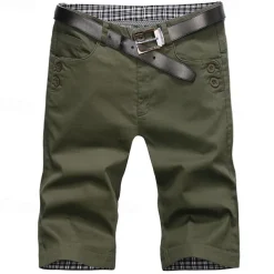 Men's Dress Shorts Work Shorts Golf Shorts Pocket Plain Comfort Breathable Knee Length Outdoor Business Sports Casual Black Wine