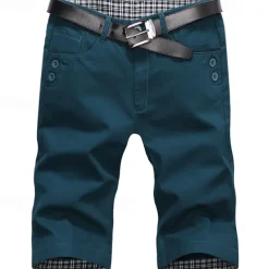 Men's Dress Shorts Work Shorts Golf Shorts Pocket Plain Comfort Breathable Knee Length Outdoor Business Sports Casual Black Wine