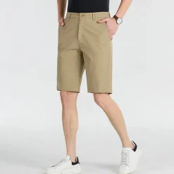 Men's Dress Shorts Work Shorts Golf Shorts Pocket Plain Comfort Breathable Knee Length Outdoor Business Sports Casual Black White