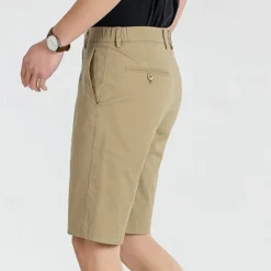 Men's Dress Shorts Work Shorts Golf Shorts Pocket Plain Comfort Breathable Knee Length Outdoor Business Sports Casual Black White