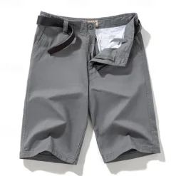 Men's Dress Shorts Work Shorts Zipper Buttons Pocket Plain Comfort Breathable Short Outdoor Vacation Sport Casual Black Army Green