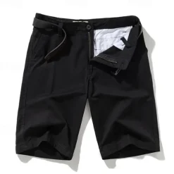 Men's Dress Shorts Work Shorts Zipper Buttons Pocket Plain Comfort Breathable Short Outdoor Vacation Sport Casual Black Army Green