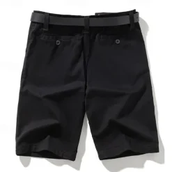 Men's Dress Shorts Work Shorts Zipper Buttons Pocket Plain Comfort Breathable Short Outdoor Vacation Sport Casual Black Army Green