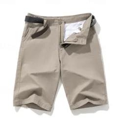 Men's Dress Shorts Work Shorts Zipper Buttons Pocket Plain Comfort Breathable Short Outdoor Vacation Sport Casual Black Army Green