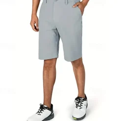 Men's Dress Shorts Work Shorts Golf Shorts Zipper Pocket Plain Breathable Soft Casual Weekend Fashion Streetwear Black Light Grey Micro-elastic