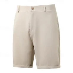 Men's Dress Shorts Work Shorts Golf Shorts Pocket Plain Comfort Breathable Knee Length Outdoor Business Sports Casual Black White