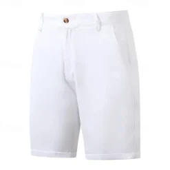 Men's Dress Shorts Work Shorts Golf Shorts Pocket Plain Comfort Breathable Knee Length Outdoor Business Sports Casual Black White