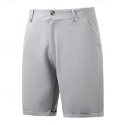 Men's Dress Shorts Work Shorts Golf Shorts Pocket Plain Comfort Breathable Knee Length Outdoor Business Sports Casual Black White