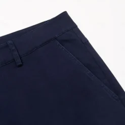 Men's Dress Shorts Zipper Pocket Solid Color Breathable Knee Length Formal Office Chic & Modern Formal White Navy Blue Micro-elastic