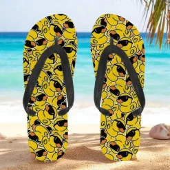Men's Duck Printed Flip Flops – Fun & Casual Style for Beach Walks, Outdoor Summer Parties & Poolside Lounging