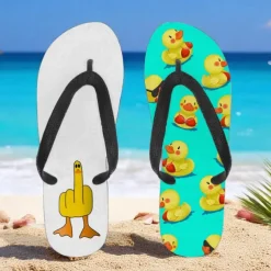 Men's Duck Printed Flip Flops – Fun & Casual Style for Beach Walks, Outdoor Summer Parties & Poolside Lounging