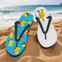 Men's Duck Printed Flip Flops – Fun & Casual Style for Beach Walks, Outdoor Summer Parties & Poolside Lounging