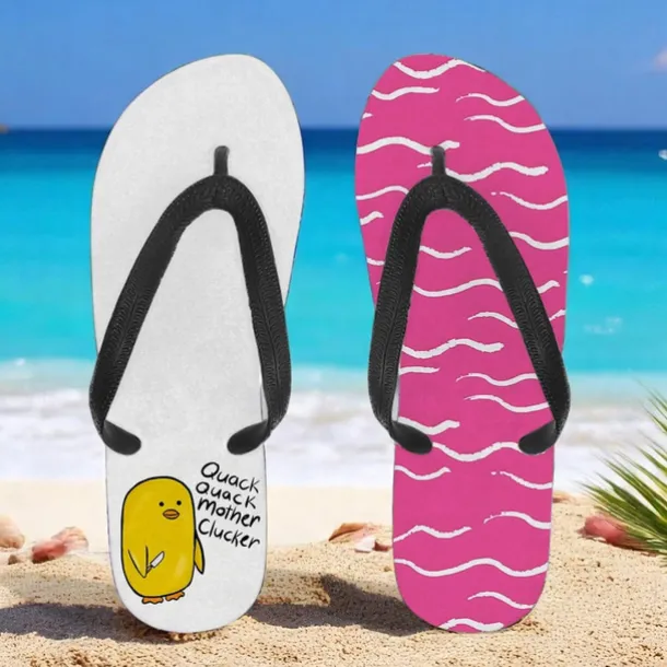 Men's Duck Printed Flip Flops – Fun & Casual Style for Beach Walks, Outdoor Summer Parties & Poolside Lounging