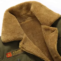 Men's Embroidered Fleece Jacket Cargo Jacket merican US Flag Print Turndown Collar Long Sleeve Military Tactical Jacket Vintage Thermal Warm Winter Outwear Multiple Pockets Button Front Cotton Coat