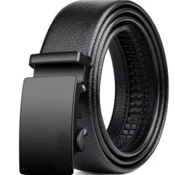 Men's Faux Leather Belt Dress Belt Ratchet Belt Casual Belt Box Buckle Black Navy Blue Faux Leather Fashion Business Formal Party Work Daily
