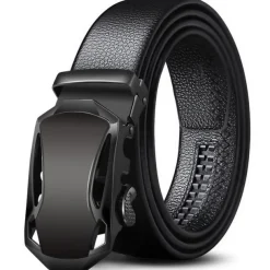 Men's Faux Leather Belt Dress Belt Ratchet Belt Casual Belt Box Buckle Black Navy Blue Faux Leather Fashion Business Formal Party Work Daily