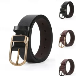 Men's Faux Leather Belt PU Belt Black 1# Black 2# Alloy Plain Daily Wear Going out Weekend