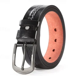 Men's Faux Leather Belt PU Belt Black Camel Alloy Plain Daily Wear Going out Weekend