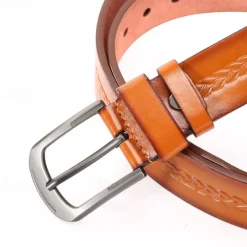 Men's Faux Leather Belt PU Belt Black Camel Alloy Plain Daily Wear Going out Weekend