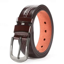 Men's Faux Leather Belt PU Belt Black Camel Alloy Plain Daily Wear Going out Weekend