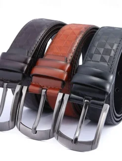 Men's Faux Leather Belt PU Belt Black Camel Alloy Plain Daily Wear Going out Weekend