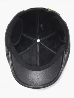 Men's Faux Leather Beret with Ear Flaps – Stylish Winter Hat with Ear Protection for Casual Wear and Outdoor Activities