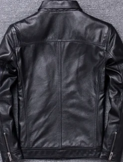 Men's Faux Leather Jacket Transition Jacket Biker Jacket Motorcycle Jacket Vacation Daily Windproof Warm Pocket Fall & Winter Plain Fashion Classic Stand Collar Regular Faux Leather Black Brown Jacket