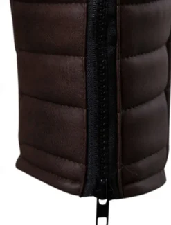 Men's Faux Leather Jacket Transition Jacket Biker Jacket Motorcycle Jacket Vacation Daily Windproof Warm Pocket Fall & Winter Plain Fashion Classic Lapel Regular Faux Leather Black Red Coffee Jacket