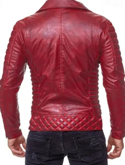 Men's Faux Leather Jacket Transition Jacket Biker Jacket Motorcycle Jacket Vacation Daily Windproof Warm Pocket Fall & Winter Plain Fashion Classic Lapel Regular Faux Leather Black Red Coffee Jacket