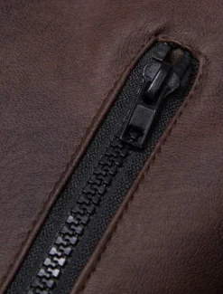 Men's Faux Leather Jacket Transition Jacket Biker Jacket Motorcycle Jacket Vacation Daily Windproof Warm Pocket Fall & Winter Plain Fashion Classic Lapel Regular Faux Leather Black Red Coffee Jacket