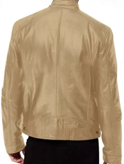 Men's Faux Leather Jacket Transition Jacket Biker Jacket Motorcycle Jacket Daily Thermal Warm Rain Waterproof Fall & Winter Solid Colored Stand Collar Regular Regular Fit Silver Black White Yellow