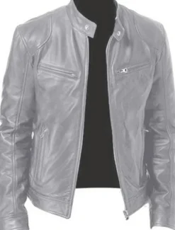 Men's Faux Leather Jacket Transition Jacket Biker Jacket Motorcycle Jacket Daily Thermal Warm Rain Waterproof Fall & Winter Solid Colored Stand Collar Regular Regular Fit Silver Black White Yellow