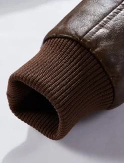 Men's Faux Leather Jacket Biker Jacket Red Leather Jacket Daily Vacation Windproof Warm Splice Fall & Winter Plain Fashion Classic Hooded Regular Faux Leather Black Wine Khaki Dark Gray Coffee Jacket