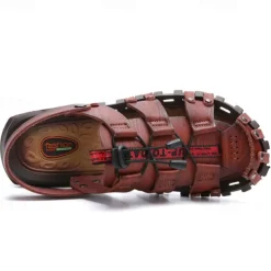 Men's Faux Leather Outdoor Sandals – Breathable Gladiator Design with Adjustable Drawstring for Hiking, Beach and Casual Summer Wear