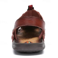 Men's Faux Leather Outdoor Sandals – Breathable Gladiator Design with Adjustable Drawstring for Hiking, Beach and Casual Summer Wear