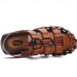 Men's Faux Leather Outdoor Sandals – Breathable Gladiator Design with Adjustable Drawstring for Hiking, Beach and Casual Summer Wear