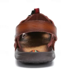 Men's Faux Leather Outdoor Sandals – Breathable Gladiator Design with Adjustable Drawstring for Hiking, Beach and Casual Summer Wear