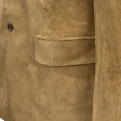 Men's Faux Suede Jacket Faux Suede Blazer Business Attire Company Party Fashion Casual Fall / Winter Faux Suede Plain Pocket Buttons Comfortable Single Breasted Blazer Dark Navy Brown Green khaki