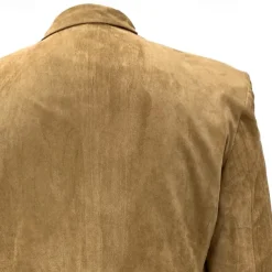 Men's Faux Suede Jacket Faux Suede Blazer Business Attire Company Party Fashion Casual Fall / Winter Faux Suede Plain Pocket Buttons Comfortable Single Breasted Blazer Dark Navy Brown Green khaki