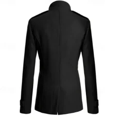 Men's Field Coat Peacoat Trench Coat Daily Vacation Fall & Winter Polyester Thermal Warm Outerwear Clothing Apparel Fashion Classic Plain Pocket Stand Collar Double Breasted