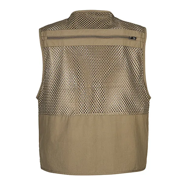 Men's Fishing Vest Hiking Vest Sleeveless V Neck Vest / Gilet Jacket Top Outdoor Breathable Quick Dry Multi Pockets Lightweight Polyester Army Green Khaki Dark Blue Fishing Climbing Camping / Hiking