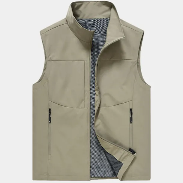 Men's Fishing Vest Hiking Vest Sleeveless Outerwear Top Outdoor Breathable Quick Dry Multi Pockets Lightweight Pocket Buckle Chinlon Black Cream Army Green Work Fishing Climbing