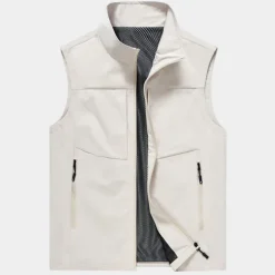 Men's Fishing Vest Hiking Vest Sleeveless Outerwear Top Outdoor Breathable Quick Dry Multi Pockets Lightweight Pocket Buckle Chinlon Black Cream Army Green Work Fishing Climbing