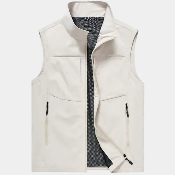 Men's Fishing Vest Hiking Vest Sleeveless Outerwear Top Outdoor Breathable Quick Dry Multi Pockets Lightweight Pocket Buckle Chinlon Black Cream Army Green Work Fishing Climbing