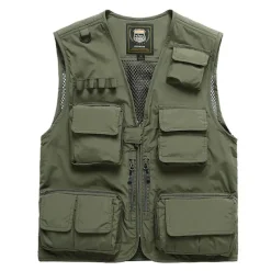 Men's Fishing Vest Hiking Vest Sleeveless Vest / Gilet Top Outdoor Windproof Breathable Quick Dry Lightweight Summer Polyester Sapphire Navy fluorescent yellow Fishing Climbing Camping / Hiking