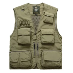 Men's Fishing Vest Hiking Vest Sleeveless Vest / Gilet Top Outdoor Windproof Breathable Quick Dry Lightweight Summer Polyester Sapphire Navy fluorescent yellow Fishing Climbing Camping / Hiking