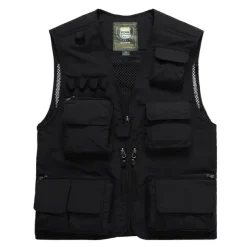 Men's Fishing Vest Hiking Vest Sleeveless Vest / Gilet Top Outdoor Windproof Breathable Quick Dry Lightweight Summer Polyester Sapphire Navy fluorescent yellow Fishing Climbing Camping / Hiking