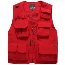 Men's Fishing Vest Hiking Vest Sleeveless Vest / Gilet Top Outdoor Breathable Quick Dry Lightweight Sweat wicking Summer Navy orange Black Fishing Climbing Camping / Hiking / Caving