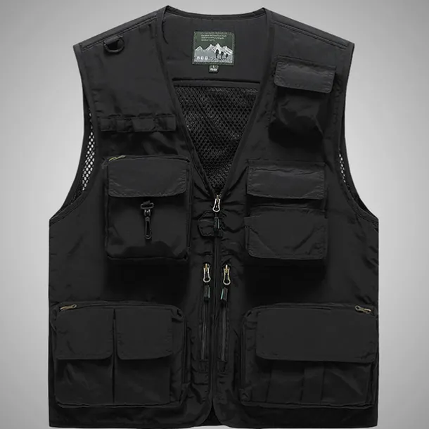 Men's Fishing Vest Hiking Vest Sleeveless Vest / Gilet Top Outdoor Breathable Quick Dry Lightweight Sweat wicking Summer Navy orange Black Fishing Climbing Camping / Hiking / Caving